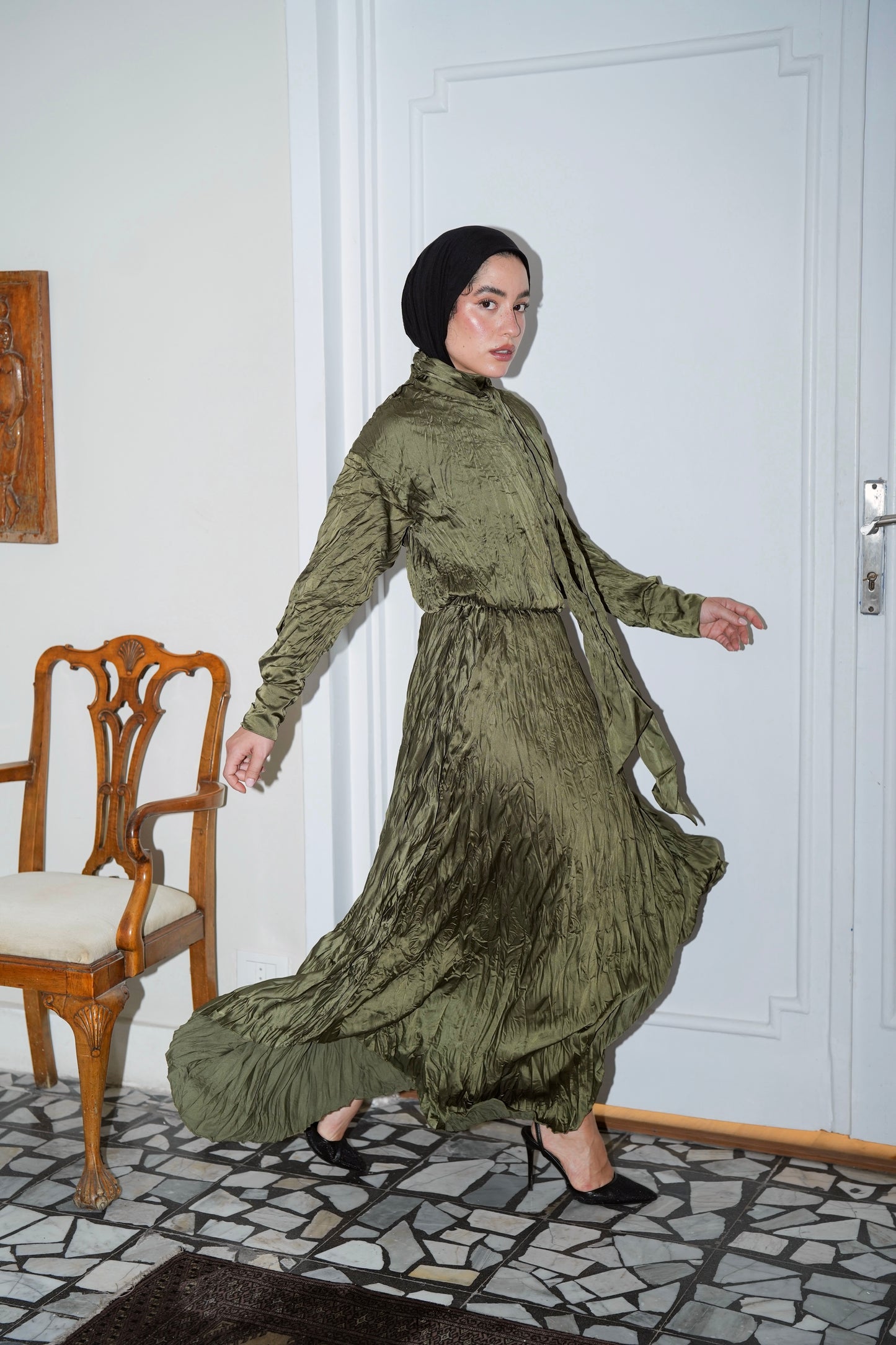 The Anne Top in Olive
