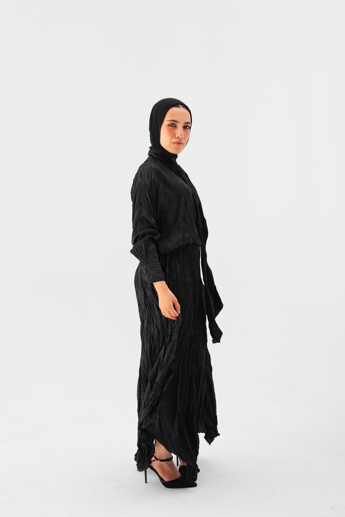 Anne Crushed skirt in Black