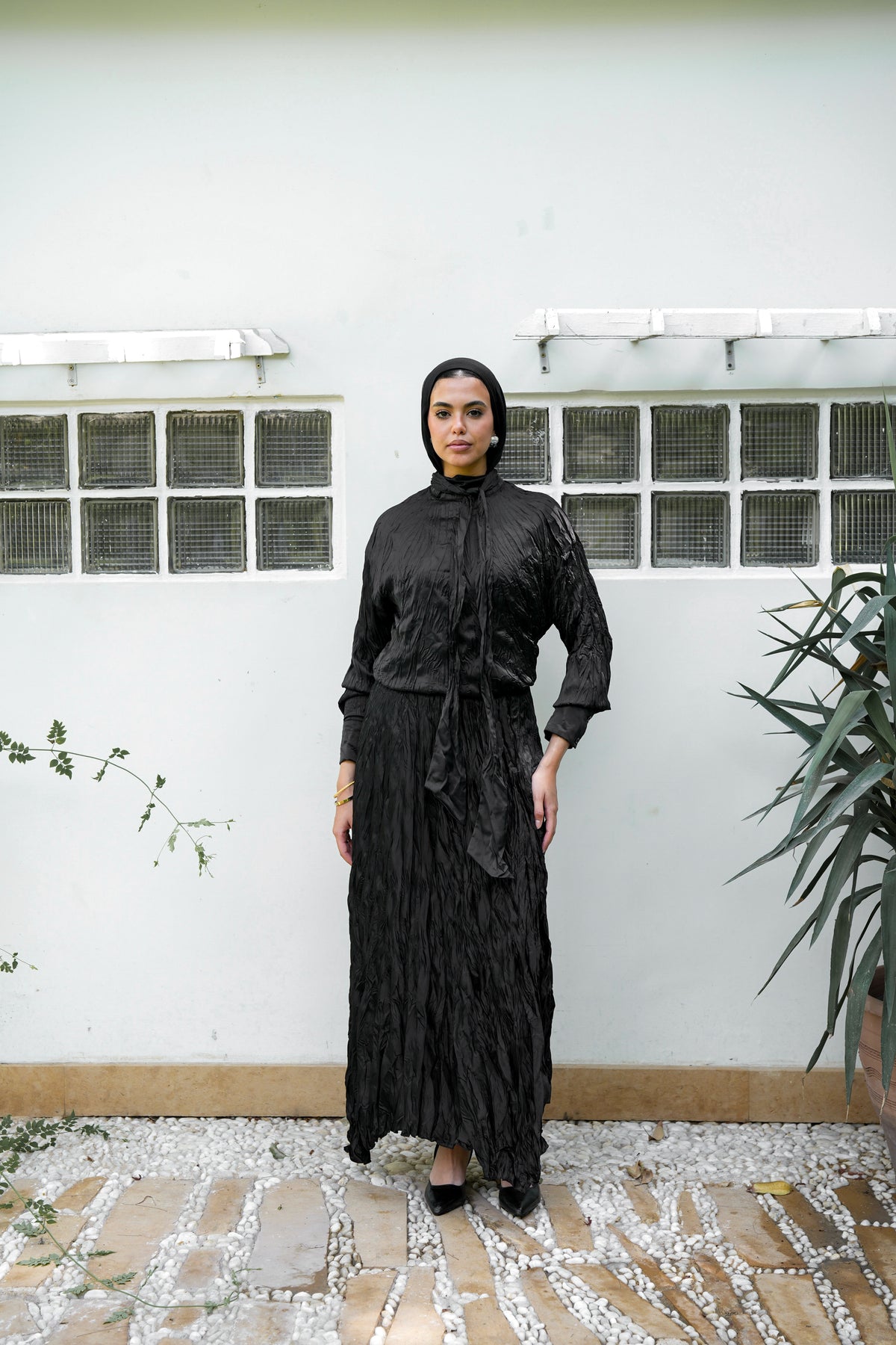 Anne Crushed skirt in Black