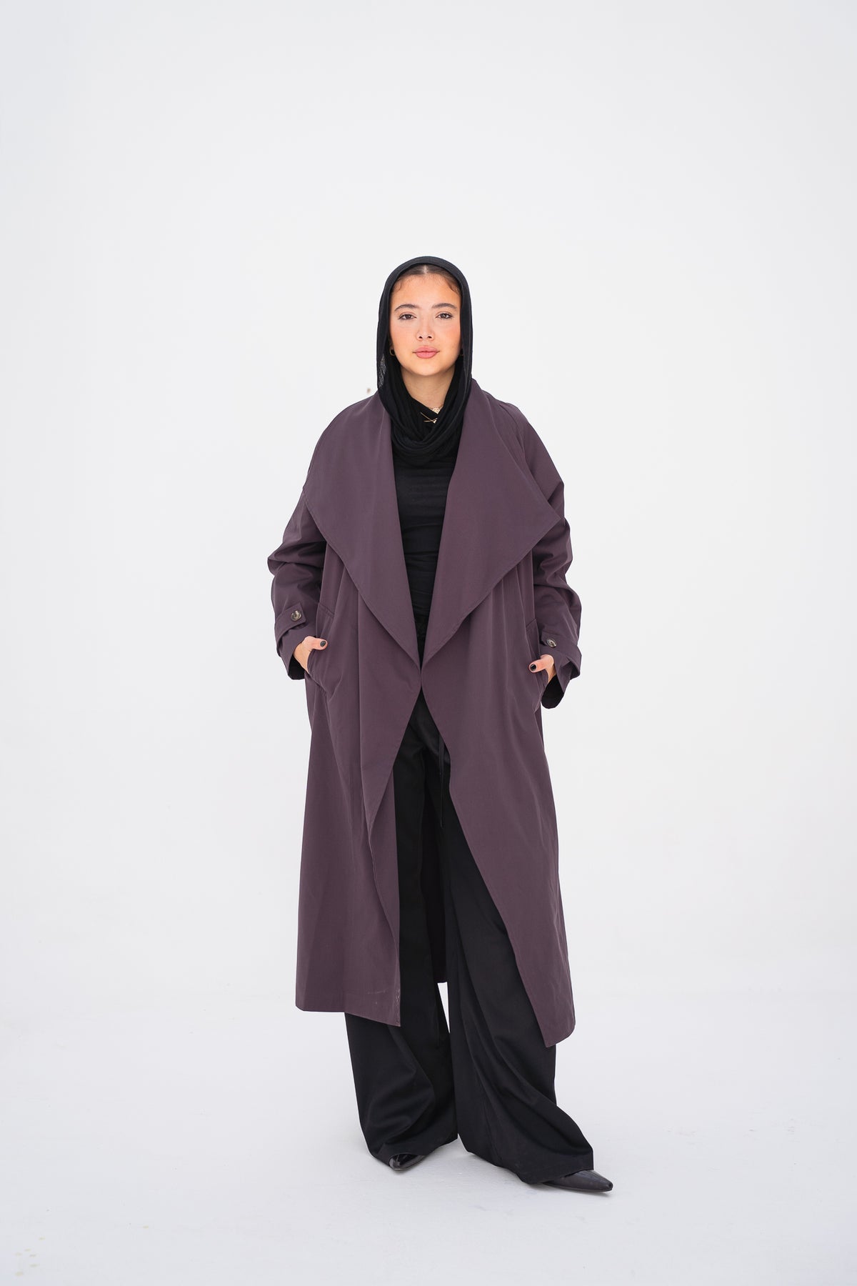 The Timeless Trench Coat in Chocolate Plum