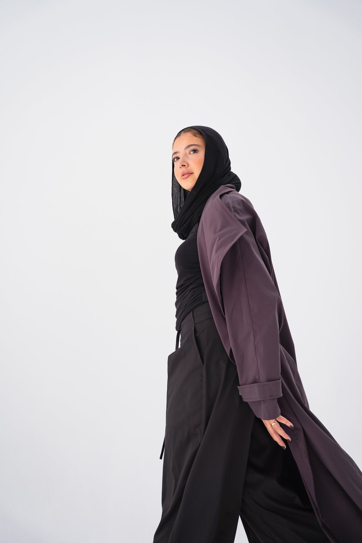 The Timeless Trench Coat in Chocolate Plum