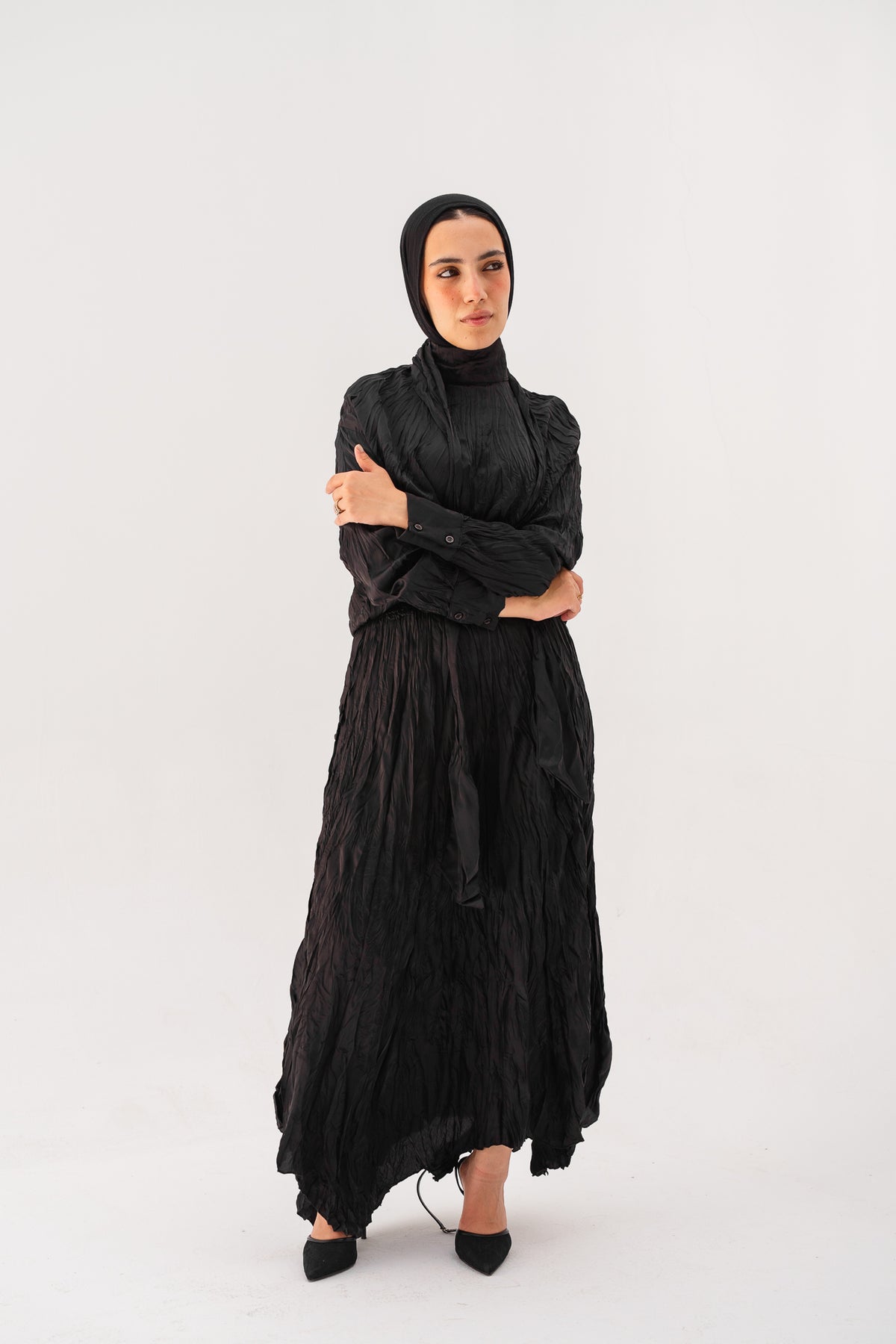 Anne Crushed skirt in Black