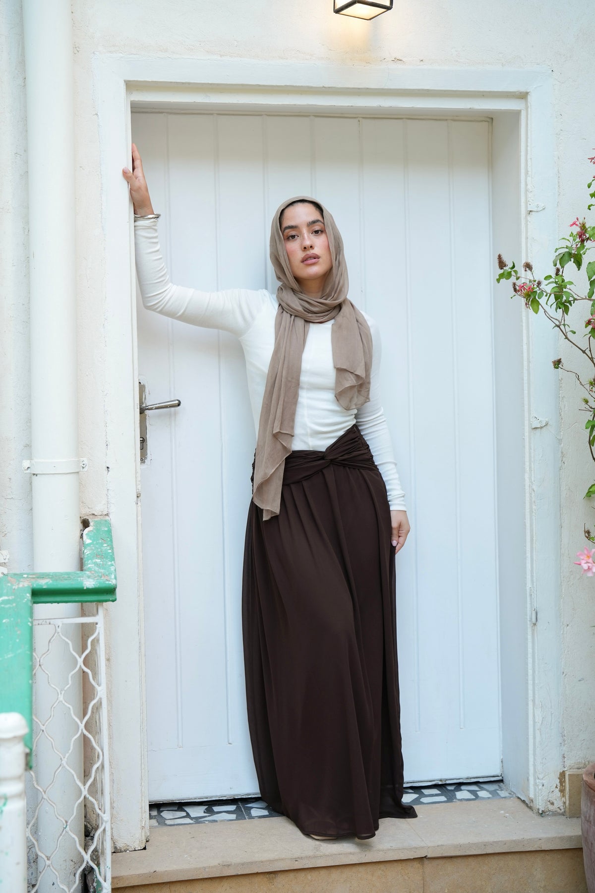 Ruby Twisted Skirt in Brown