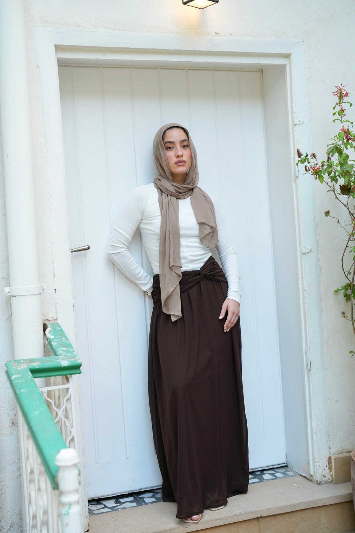 Ruby Twisted Skirt in Brown
