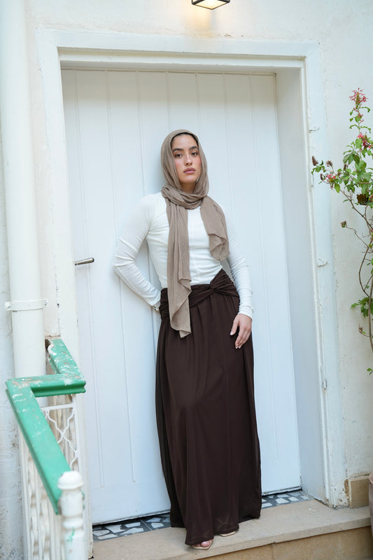 Ruby Twisted Skirt in Brown