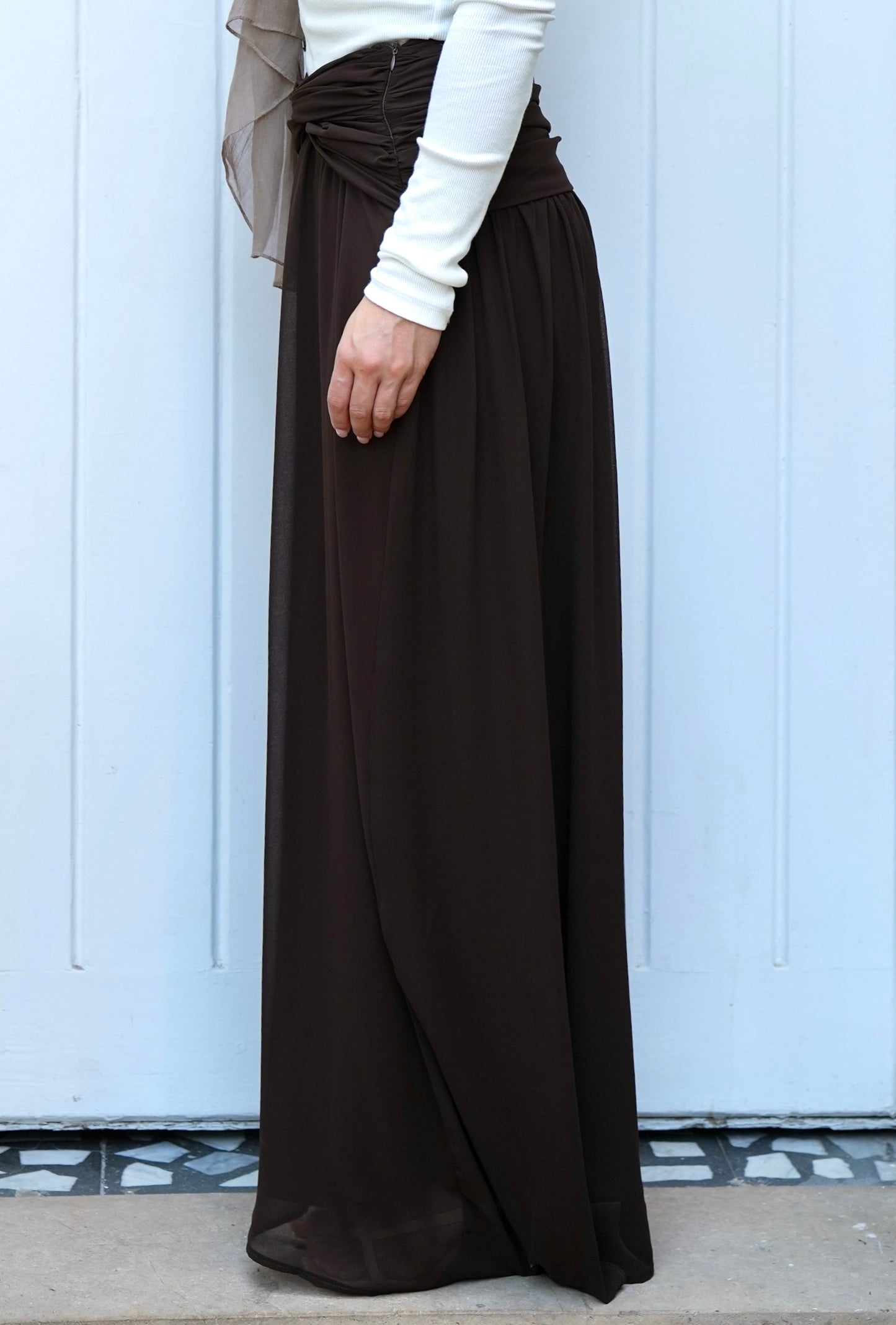 Ruby Twisted Skirt in Brown