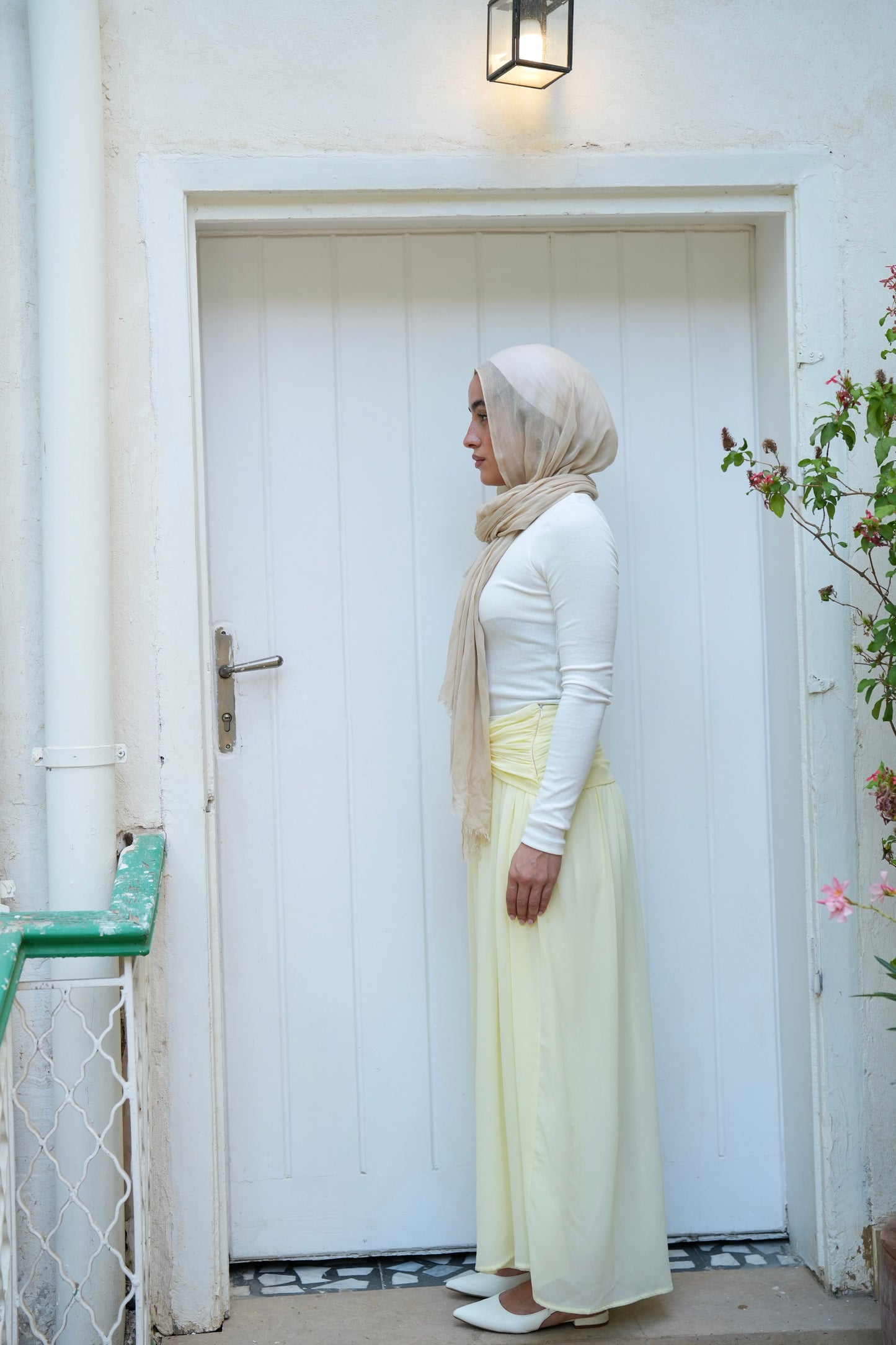 Ruby Twisted Skirt in Butter yellow