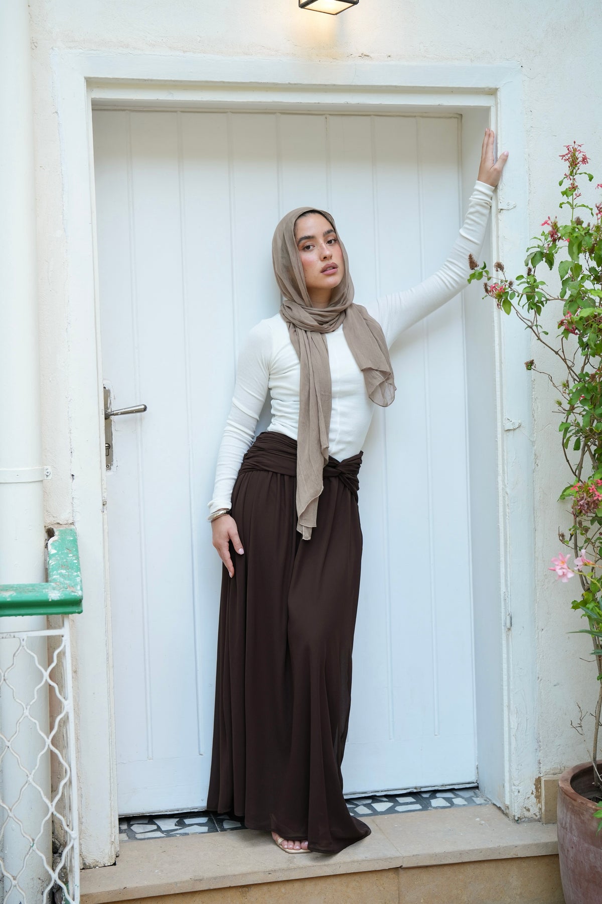 Ruby Twisted Skirt in Brown