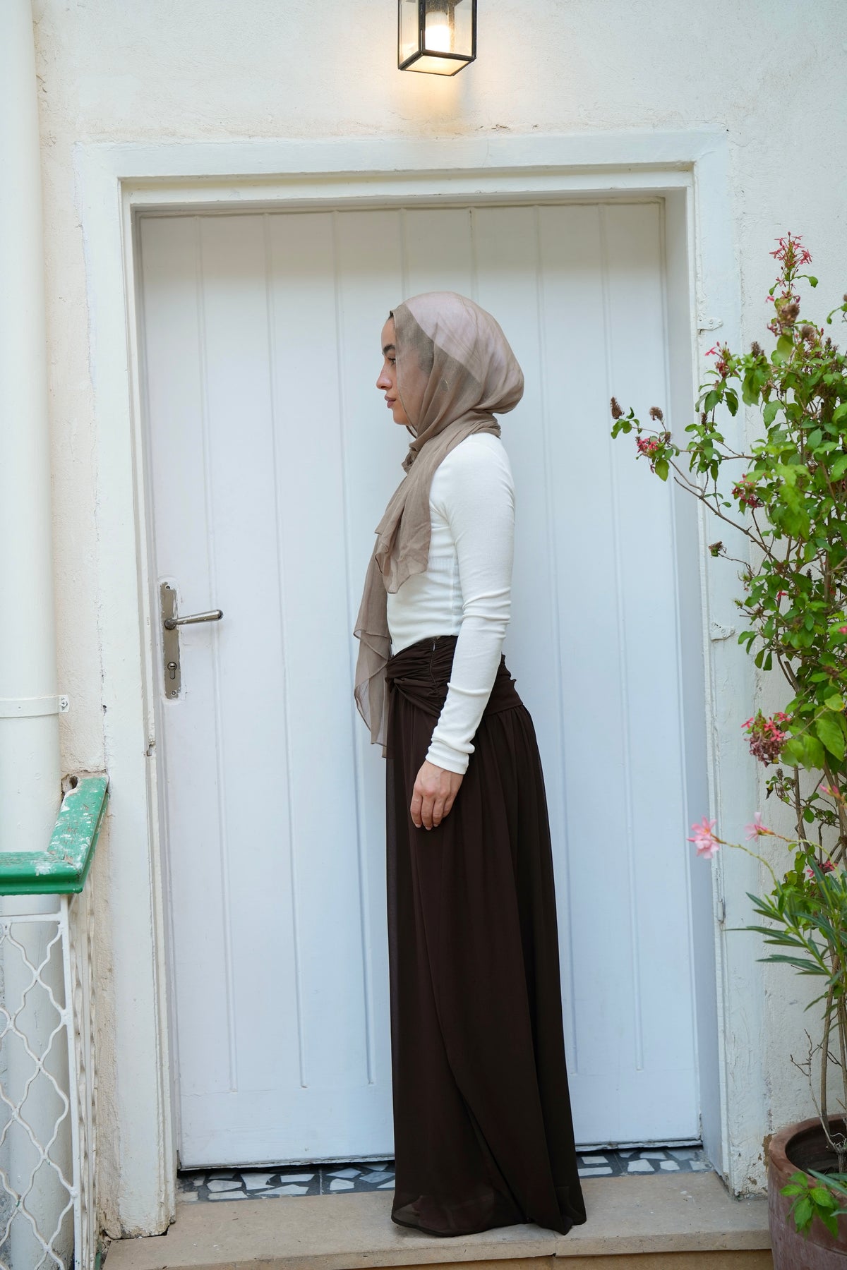 Ruby Twisted Skirt in Brown