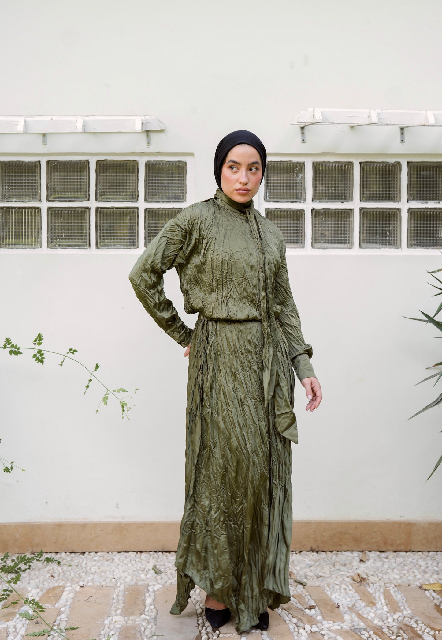 The Anne Top in Olive