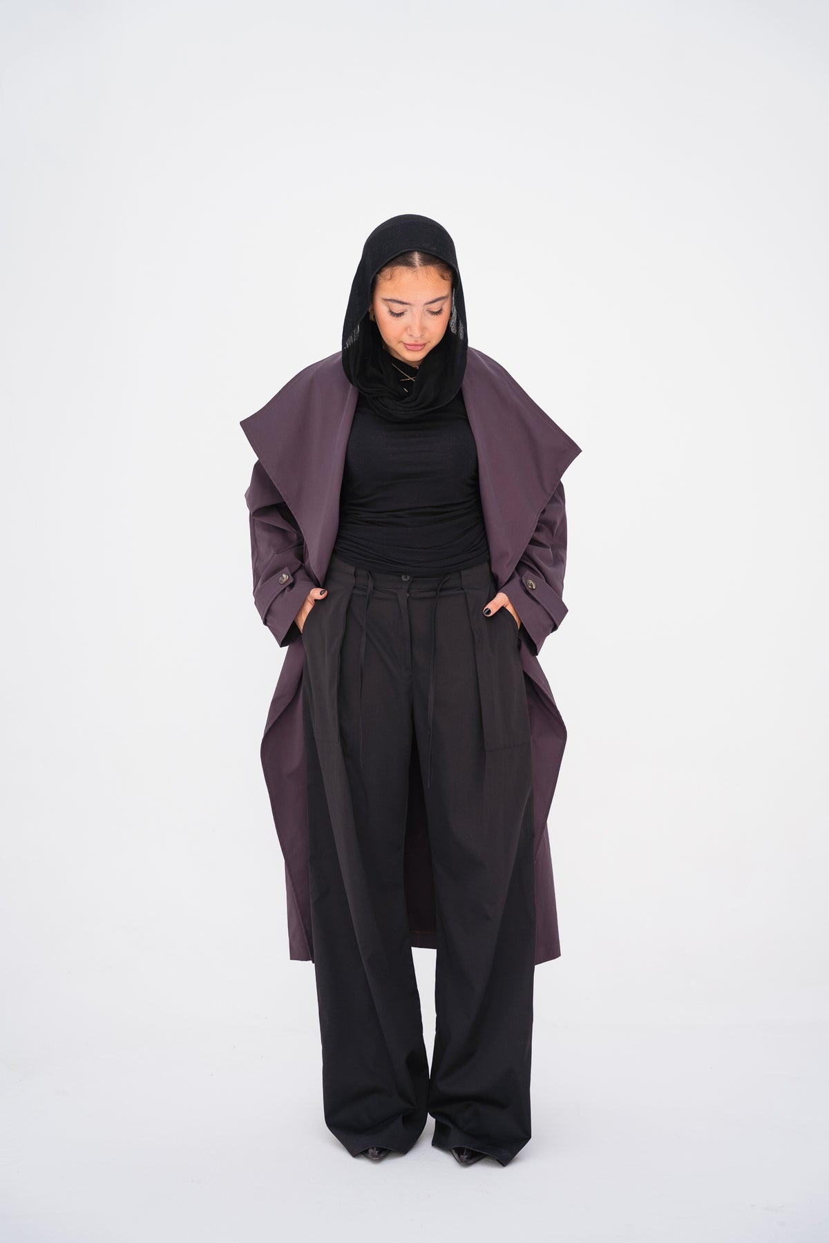 The Timeless Trench Coat in Chocolate Plum