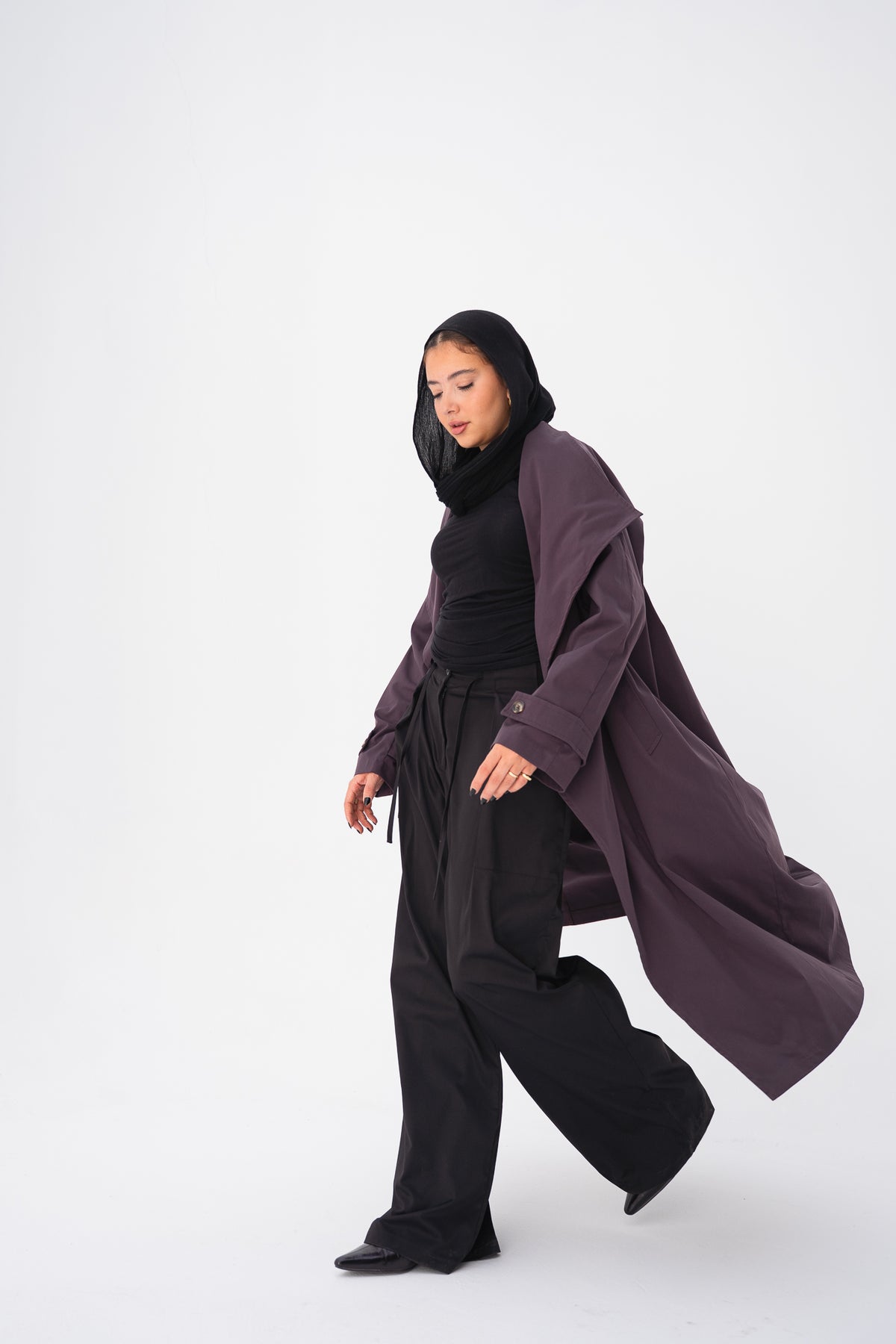 The Timeless Trench Coat in Chocolate Plum
