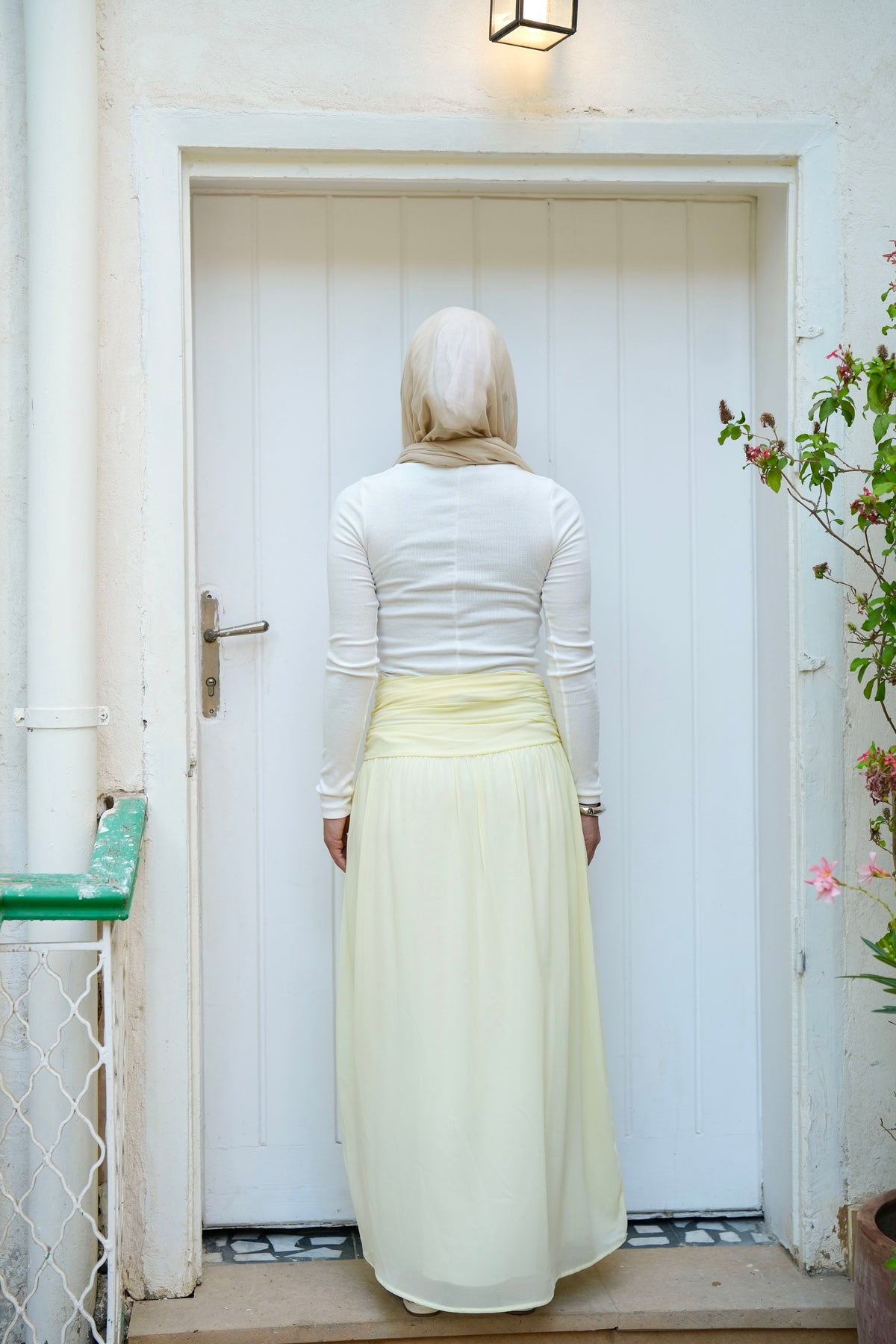 Ruby Twisted Skirt in Butter yellow
