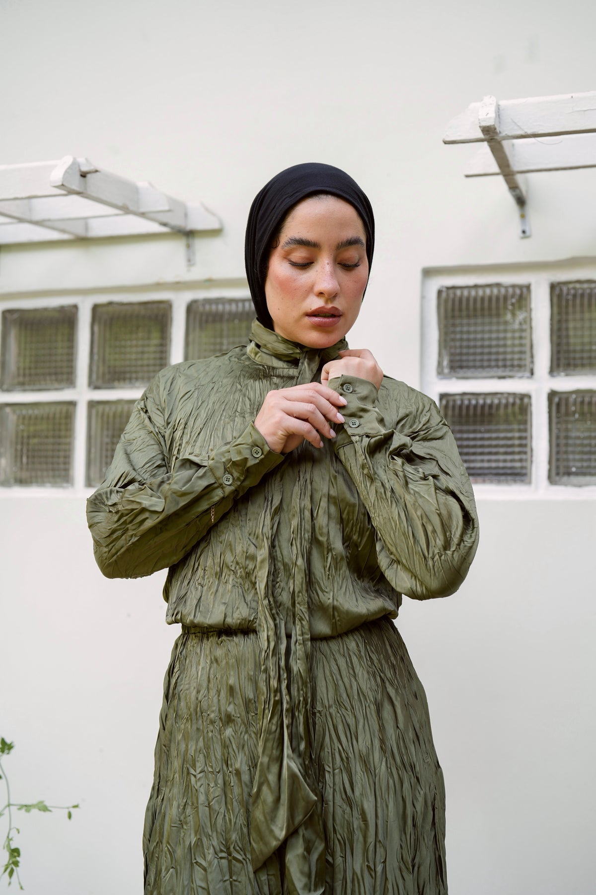 The Anne Top in Olive