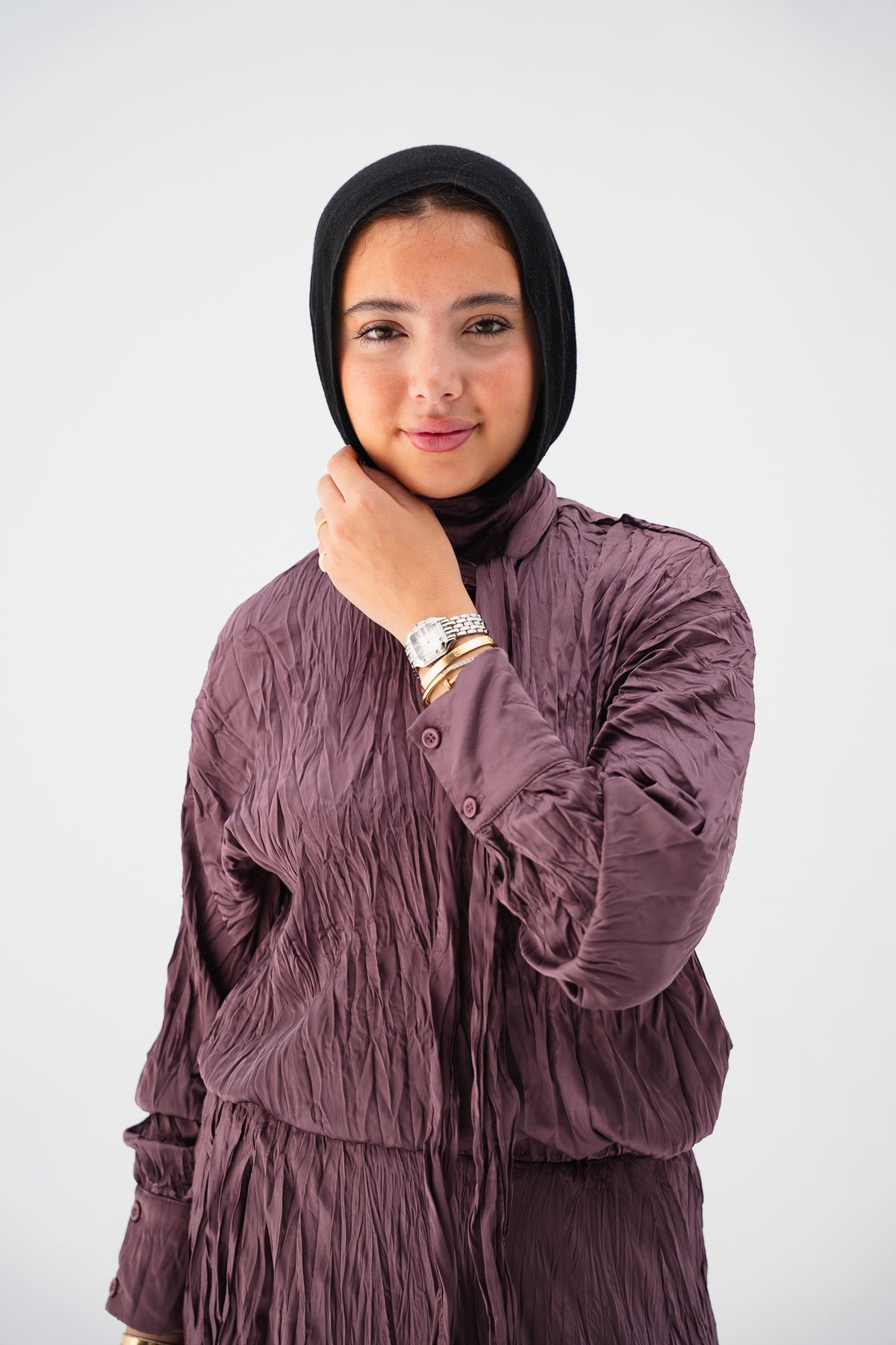 The Anne Top in Mauve Wine