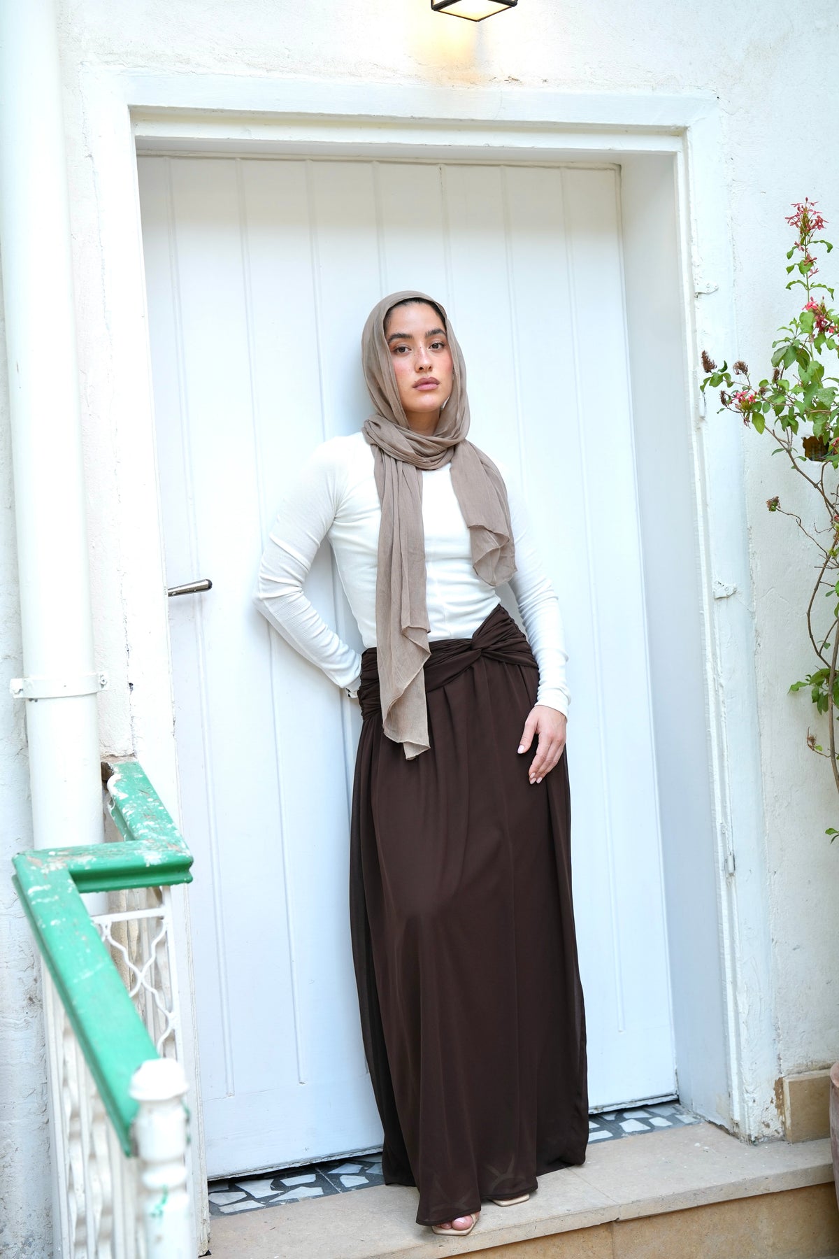 Ruby Twisted Skirt in Brown