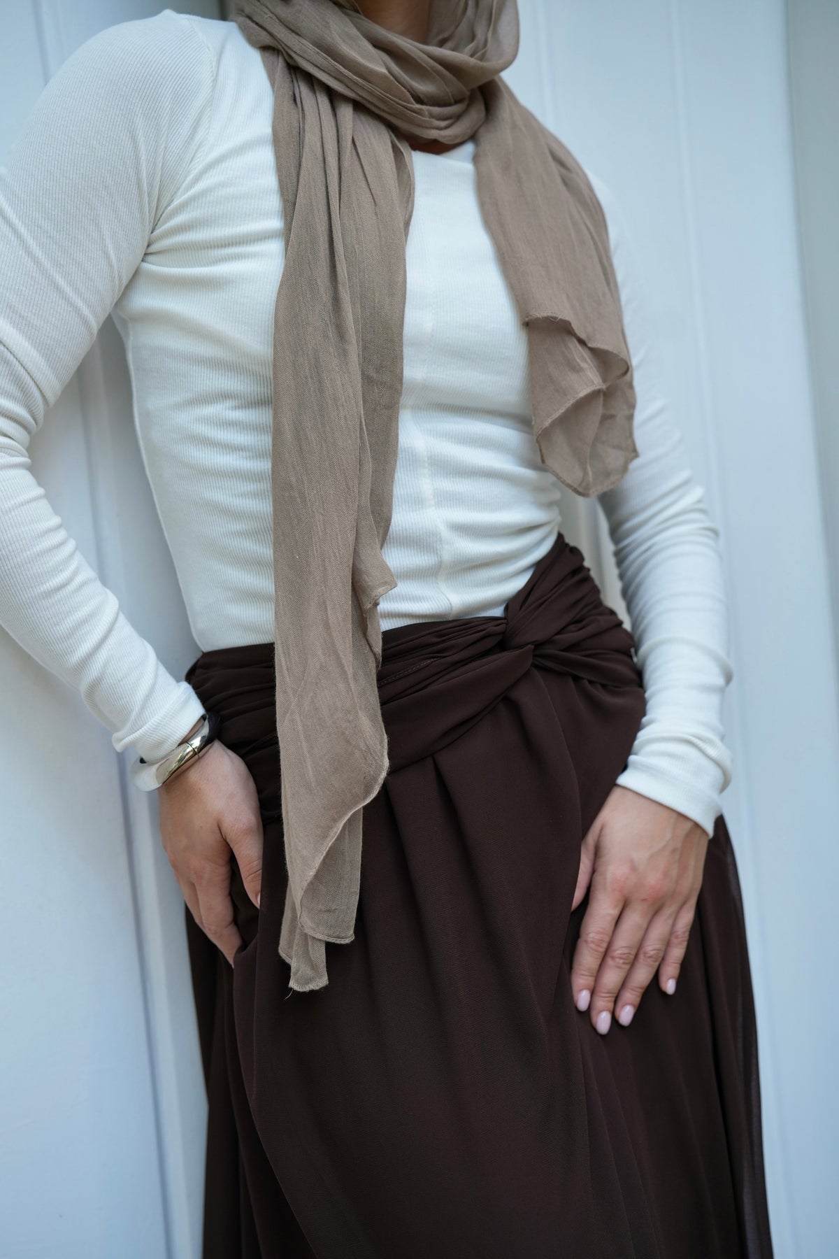 Ruby Twisted Skirt in Brown