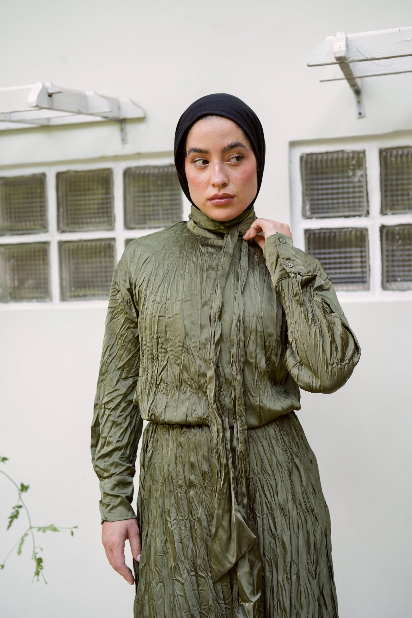 The Anne Top in Olive