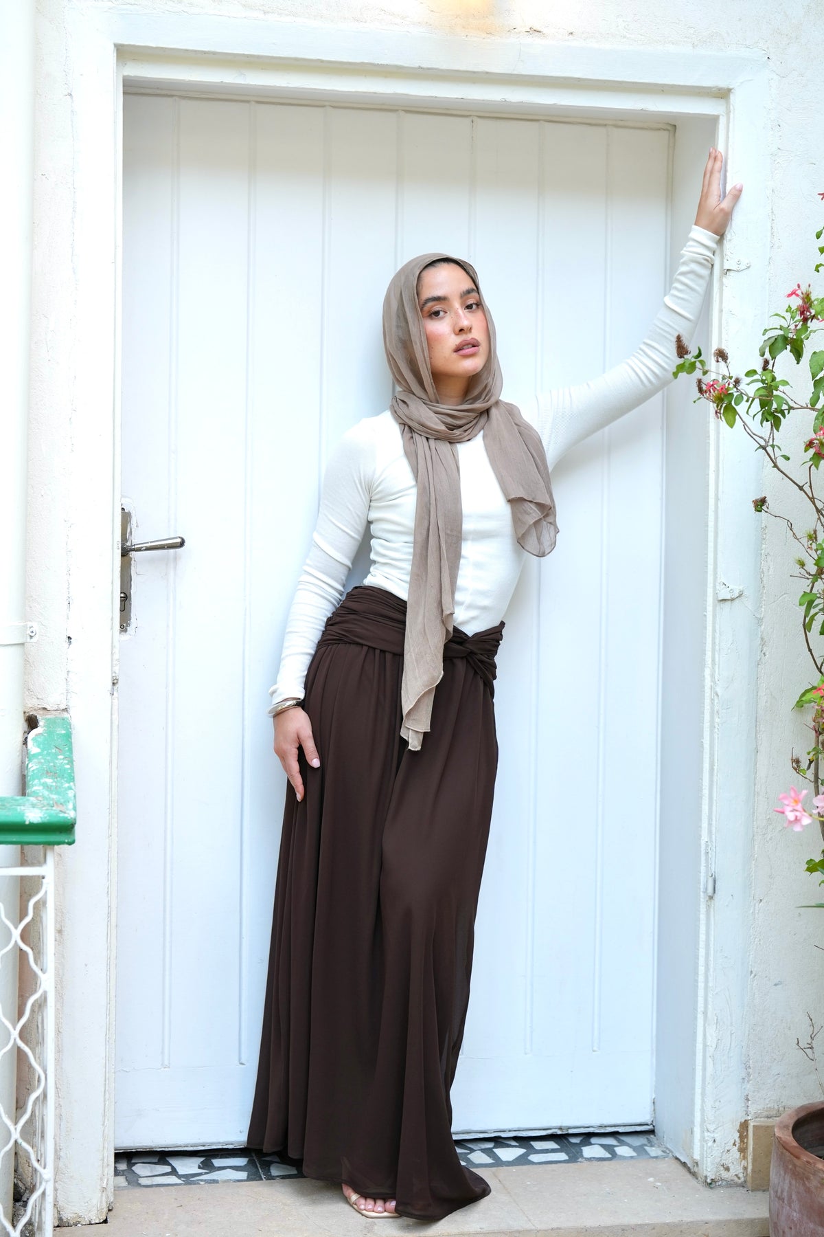 Ruby Twisted Skirt in Brown